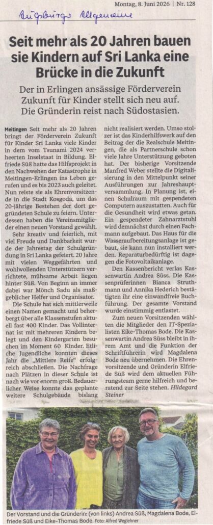 Hauptversammlung 2026 - Pressartikel in der Augsburger Allgemeinen